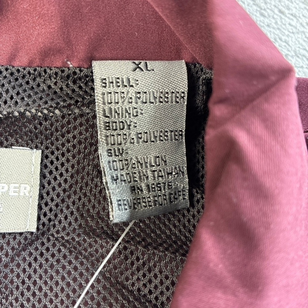 Perry Ellis America Active Mens XL Windbreaker Jacket Burgundy Olive Colorblock - Picture 5 of 16
